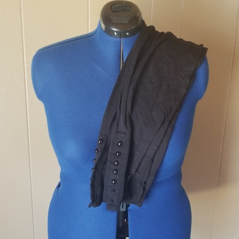 Black Leggings with Button Accent